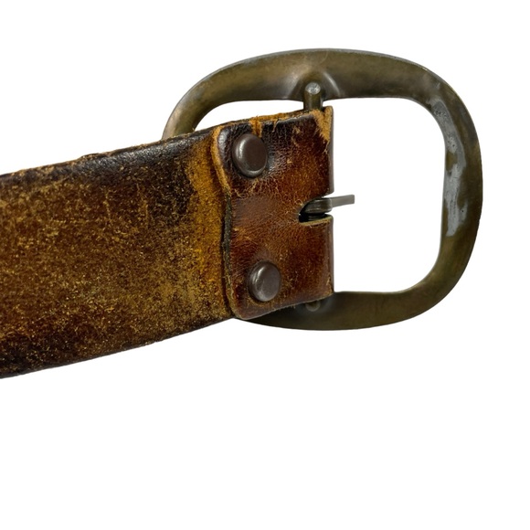 Rare Vintage Levis Stamped Logo Leather Thrashed Tattered Heavy Patina 1970s HTF - Picture 9 of 16